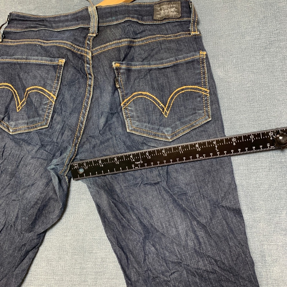 Levi's 524 Too Superlow Skinny Jeans Womens 7 Medium Blue Denim Cotton Stretch - Picture 11 of 16